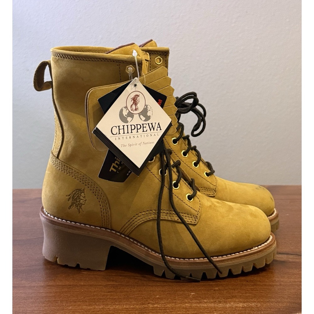 Chippewa 73040 Steel Toe Logger Boots Mens 6W Tan Insulated Vibram $225